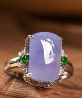 Mode Lila Sterling Silber Overgild Edelstein Ringe